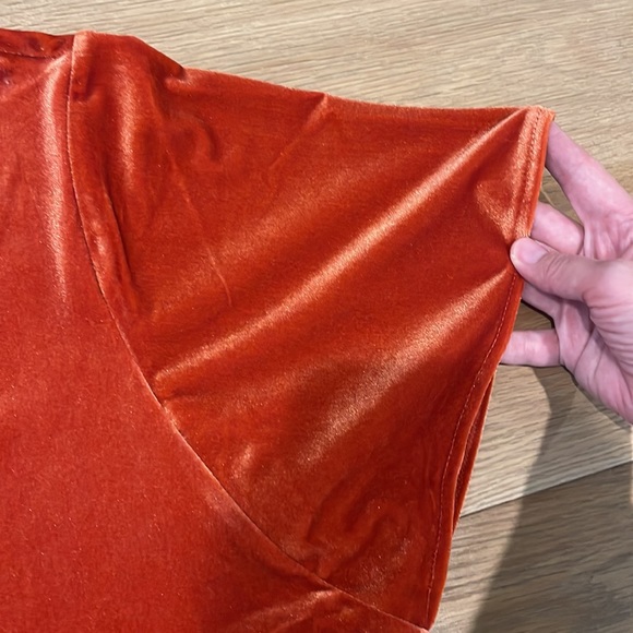 Madewell Orange Velvet Butterfly Top - Small - Picture 3 of 4
